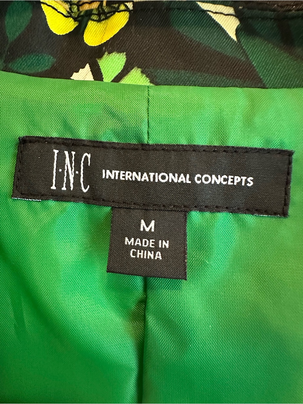 International Concepts INC Floral Twill Trench Coat M Amara Blooms Retro Green - Picture 3 of 10